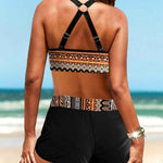 Maryan - Bikini à Motif Géométrique avec Taille Élastique Haute