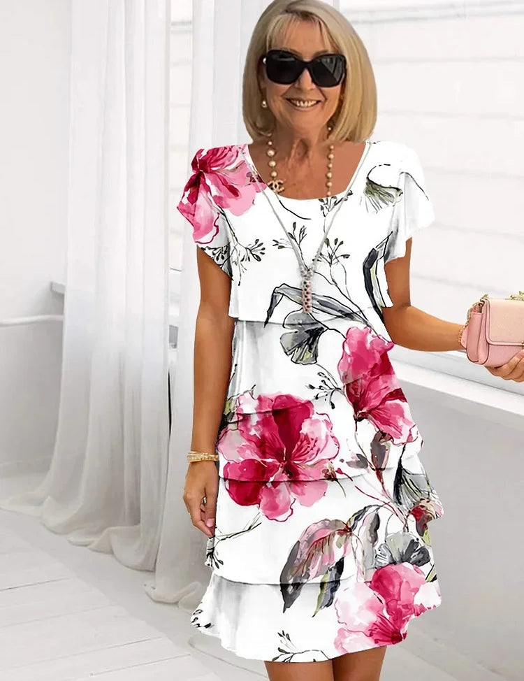 Ellie™ | Robe à couches avec imprimé floral