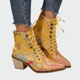 Meda - Chaussures en cuir avec des fleurs