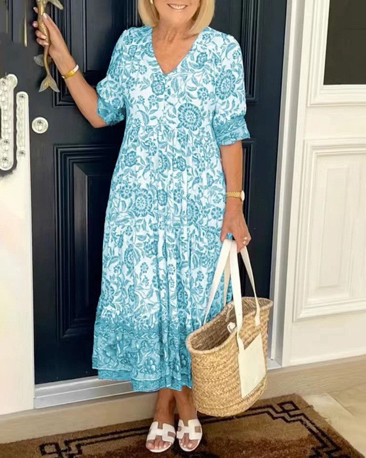 Keisha | Robe Maxi Florale à Col V