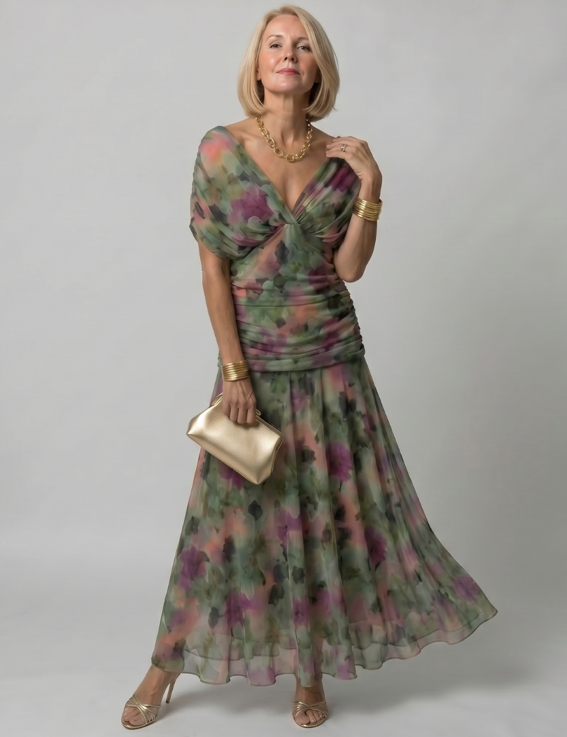 Calen | Robe Midi Décontractée à Épaules Dénudées