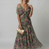 Calen | Robe Midi Décontractée à Épaules Dénudées