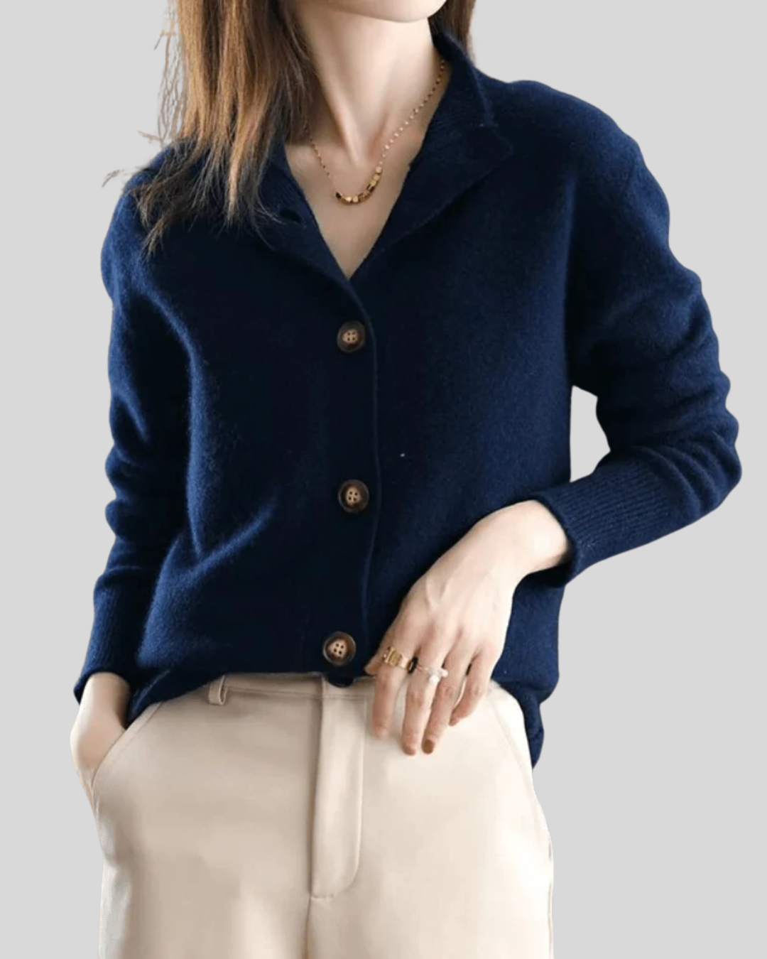 Stéphanie | Cardigan en Cachemire Style Rétro