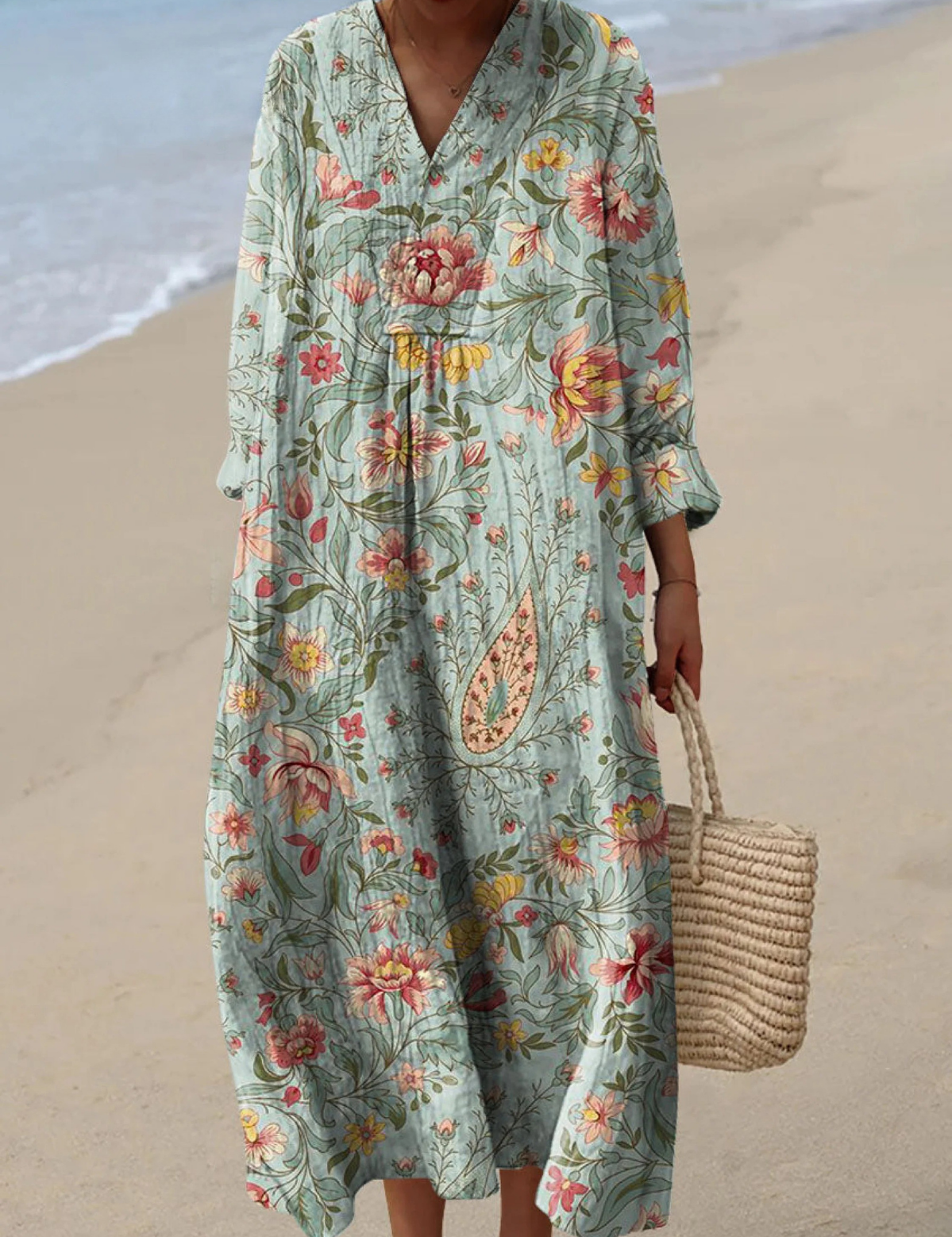 Soraya | Robe Printanière Aérée à Manches Longues