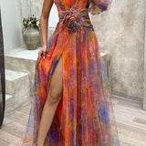 Grace | Robe Maxi Plissée Florale Évasion Estivale