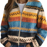 Liliana™ | Cardigan tricoté en zigzag multicolore