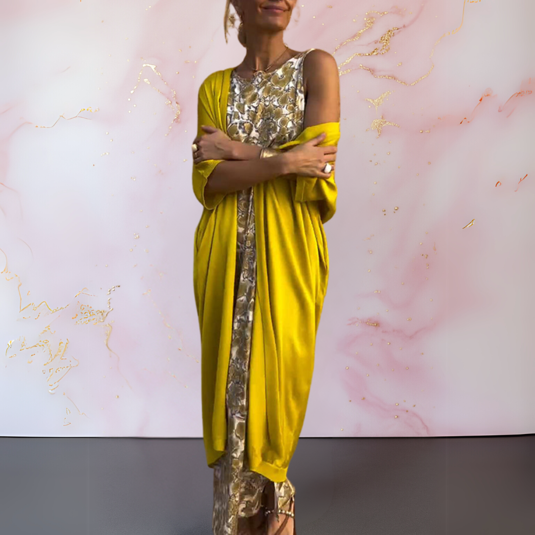 Sabine™ | Ensemble de robe élégant avec cardigan