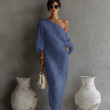 Robe en lin ivoire sans épaules