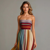 Felice™ | Élégante robe sans bretelles multicolore