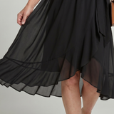 Keziah | Robe midi à manches courtes, drapé fluide