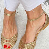 Isadora™ | Sandales Tressées Dorées