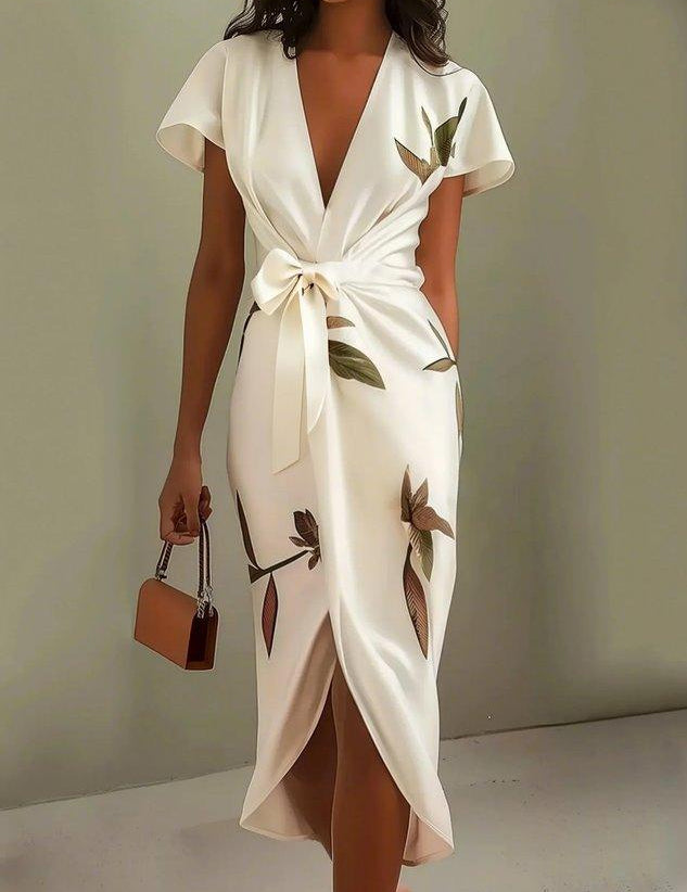 Amelia | Robe Portefeuille Florale Élégante