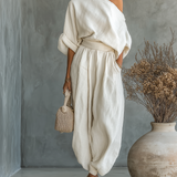 Ensemble en Lin Haut-Décollé Pantalon