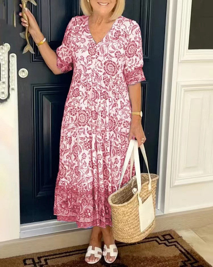 Keisha | Robe Maxi Florale à Col V