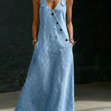 Vera™ | Robe longue en denim avec boutons