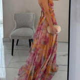 Karen | Robe Maxi Imprimée Fleurie avec Col V