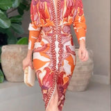 Eva | Robe Midi Dolman Imprimée Unique Sun Escape