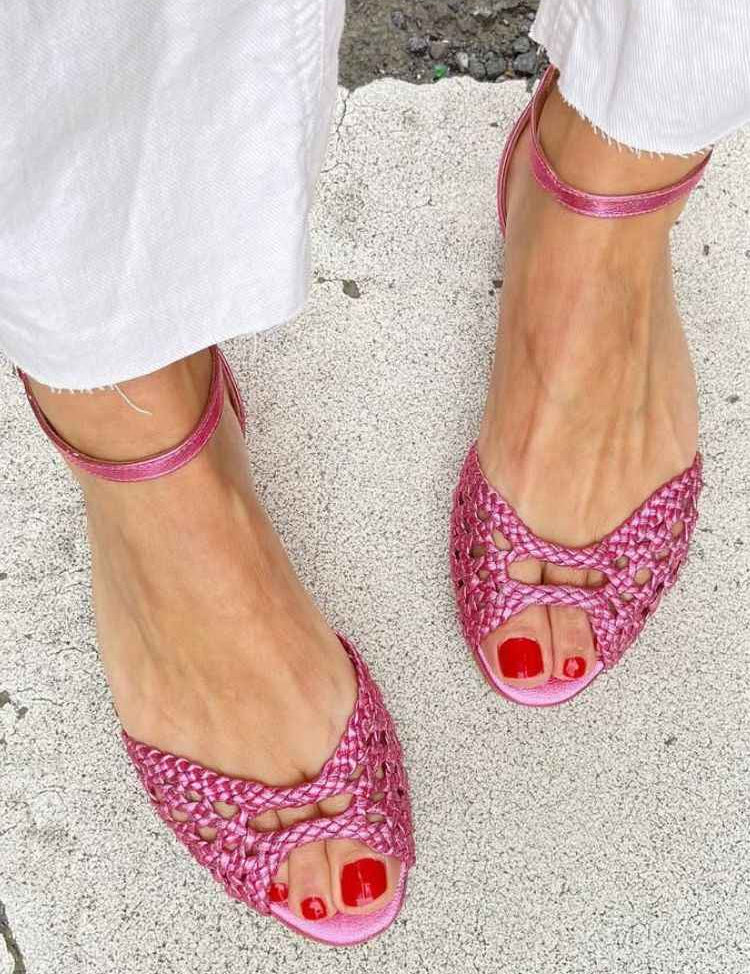 Isadora™ | Sandales Tressées Dorées