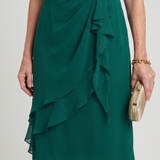 Eira | Robe midi à manches courtes et ourlet superposé