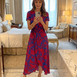 Priya | Robe midi à manches courtes et imprimé floral
