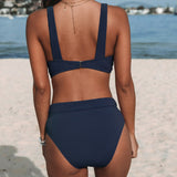 Hilde - Maillot de bain uni à col haut