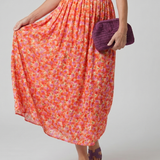 Juna | Robe midi à manches courtes avec imprimé floral délicat