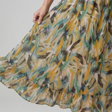 Quill | Robe Midi à Bretelles Spaghetti Imprimé Abstrait