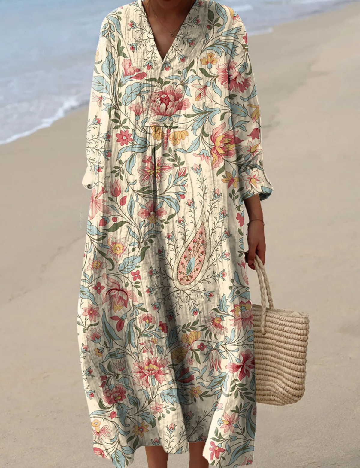 Soraya | Robe Printanière Aérée à Manches Longues