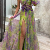 Grace | Robe Maxi Plissée Florale Évasion Estivale