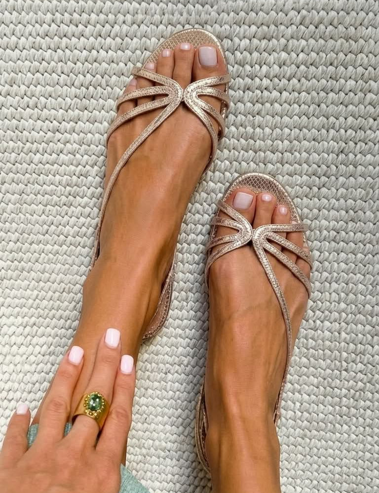 Camille™ | Sandales Dorées, Élégance Estivale