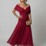 Calen | Robe Midi Décontractée à Épaules Dénudées