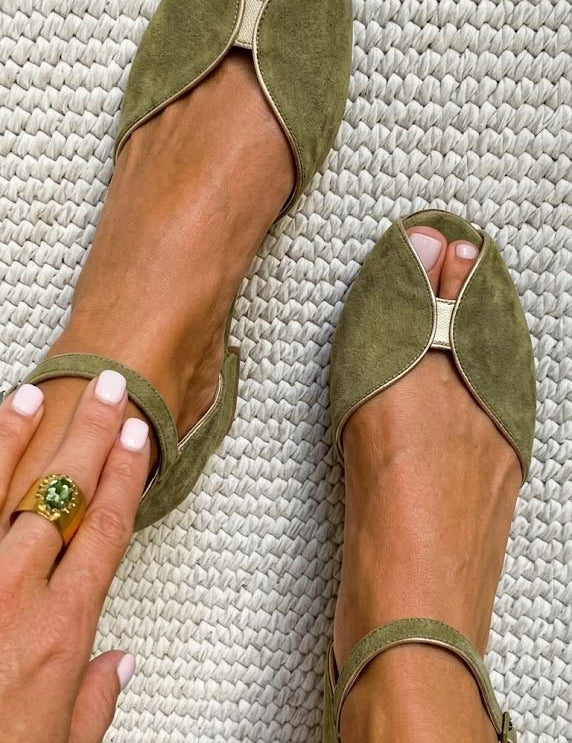 Olivia™ | Sandales Vert Sauge Élégantes