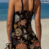 Fiesta – Tankini graphique fleuri avec short, effet ventre plat