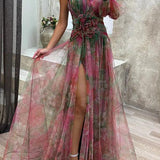 Grace | Robe Maxi Plissée Florale Évasion Estivale