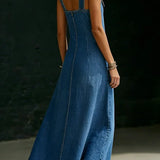 Vera™ | Robe longue en denim avec boutons