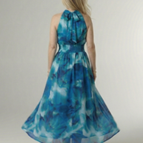 Sylin | Robe Midi à Encolure Halter Froncée