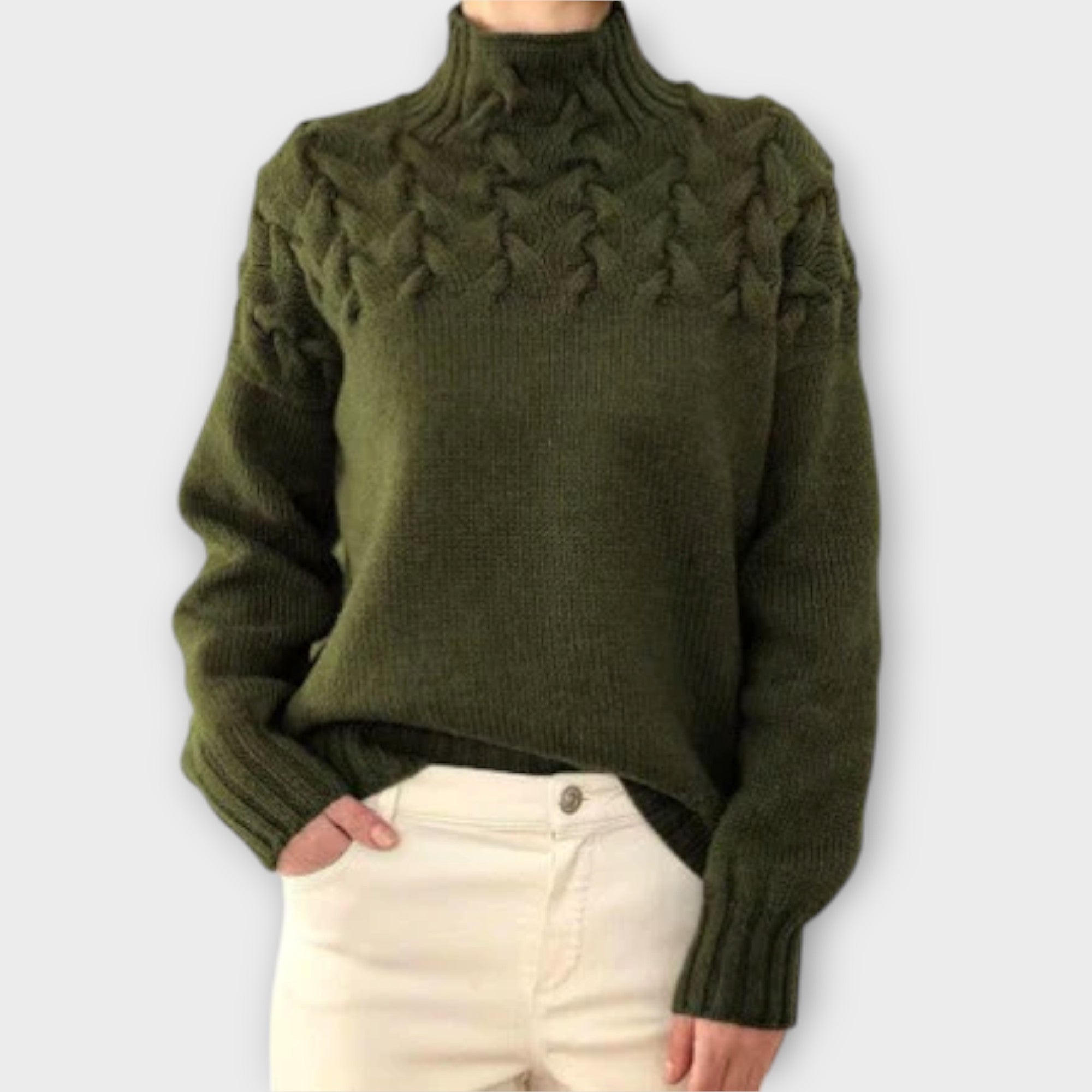 Eva - Pull Isolant avec Détail en Tricot de Corde