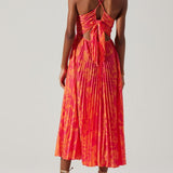 Heather | Robe Midi Plissée Élégante Imprimé Floral Chic Côtier