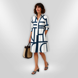 Lena™ | Robe chemise géométrique élégante
