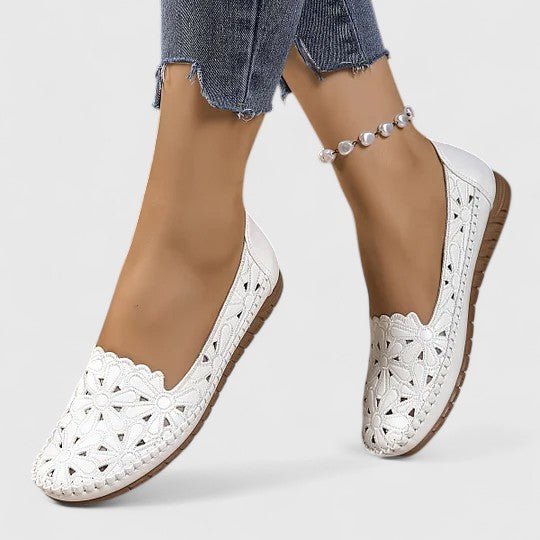Ballerines Blanches à Aérations Femme | Élégantes Printemps Été