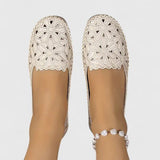 Ballerines Blanches à Aérations Femme | Élégantes Printemps Été