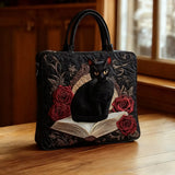 Sac Artisanale - Chat Noir Livres Matelassé
