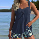Laluna® | Tankini Rayé avec Short de Plage Deux Pièces