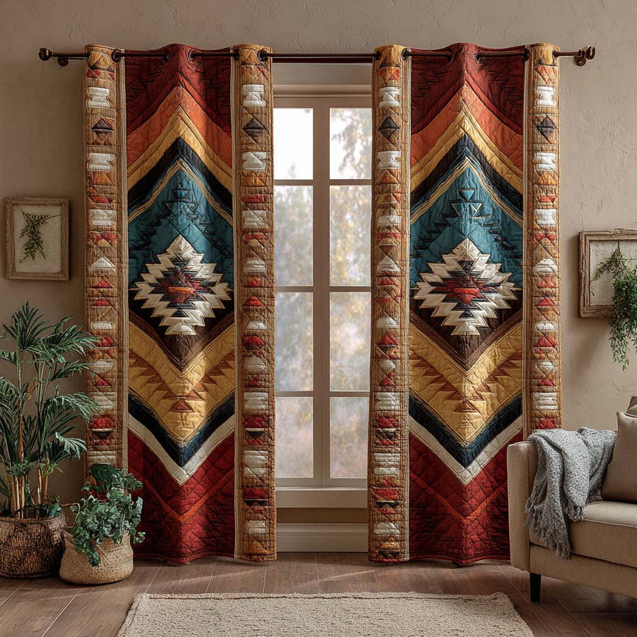 Blue Mesa Tribal Quilted Curtains NCU0XD1877