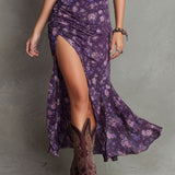 Wendy | Robe Midi à Manches Bouffantes Florales Boho