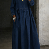 Clara™ | Robe en jean avec col Peter Pan