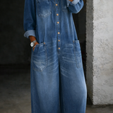 Elena™ | Combinaison en denim avec les épaules dénudées