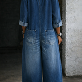 Elena™ | Combinaison en denim avec les épaules dénudées