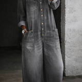 Elena™ | Combinaison en denim avec les épaules dénudées