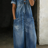 Maya™ | Salopette en denim avec décolleté en V